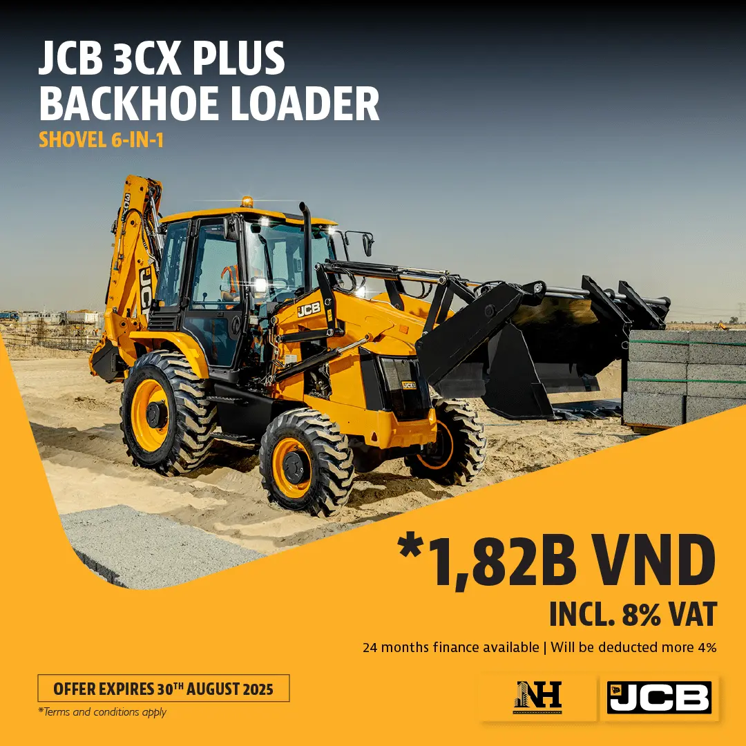 KHUYẾN MÃI 2025 – Máy xúc đào liên hợp JCB 3CX Plus (Gầu 6 in 1)
