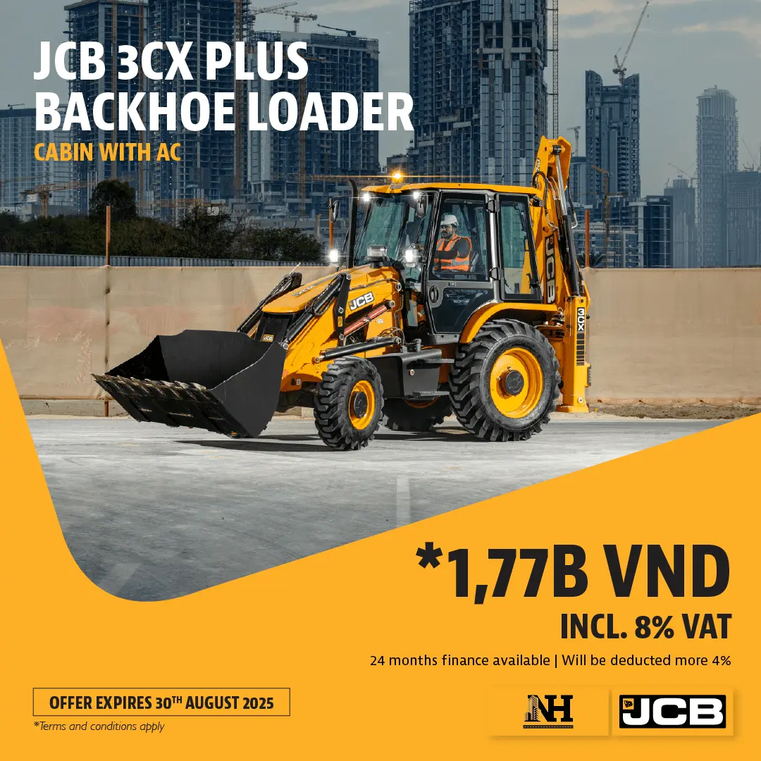KHUYẾN MÃI 2025 – Máy xúc đào liên hợp JCB 3CX Plus (Cabin điều hòa)